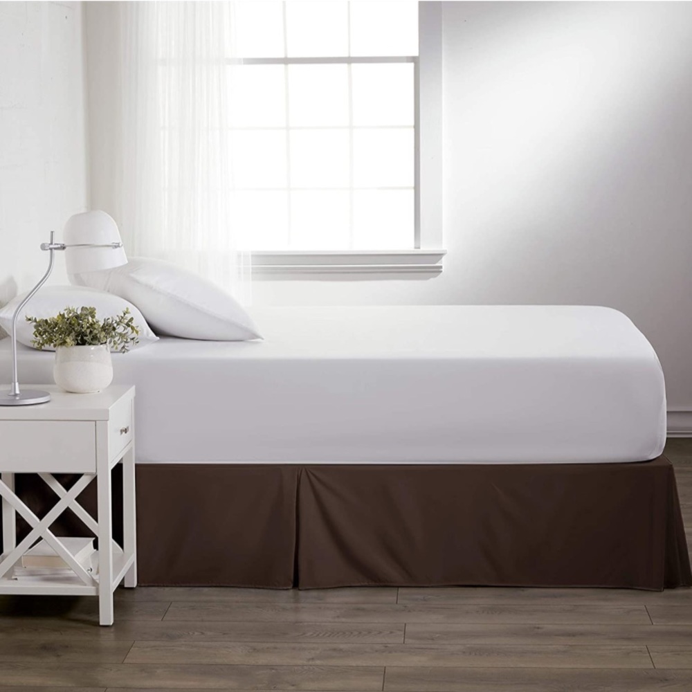 Pleated Bed Skirt, Queen, Chocolate